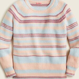 J.Crew 100% Cashmere ribbed crewneck sweatshirt in stripe